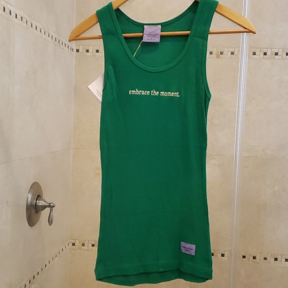 Green Ribbed Tank Top - Picture 1 of 5